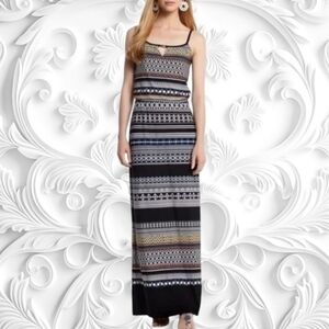White House Black Market Black Bohemian Column Maxi Dress Size Small